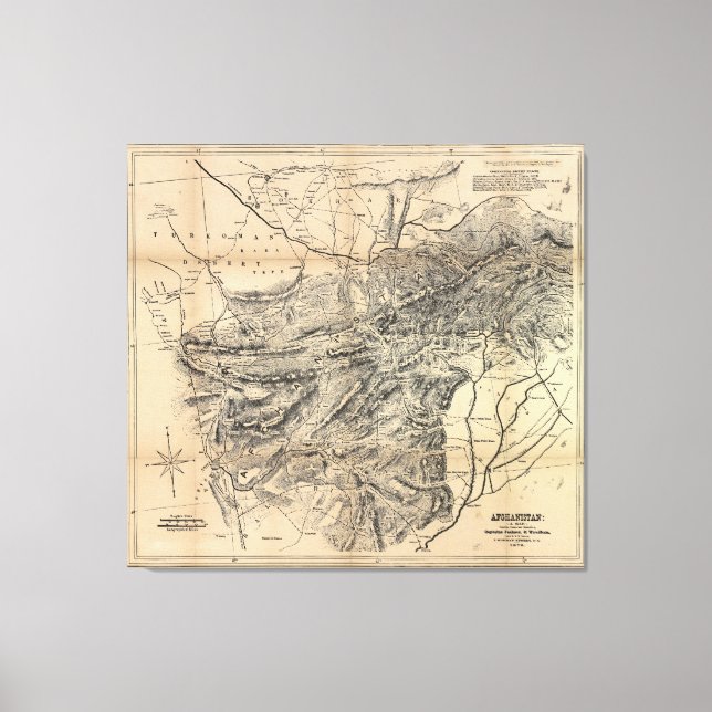Toile Carte de l'Afghanistan (1879) (Recto)