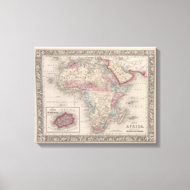 Toile Carte de l'Afrique avec Sainte-Hélène (Recto)