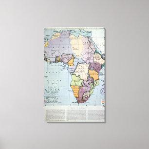 Toile Carte de l'Afrique montrant les frontières de