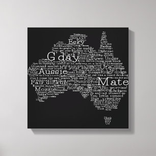 Toile Carte de l'argot australien