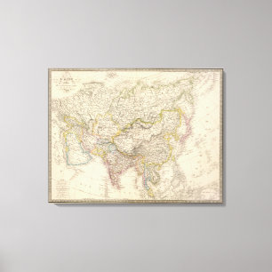 Toile Carte de l'Asie
