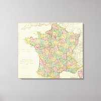 Carte de l'Atlas de France avec évêques