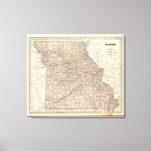 Toile Carte de l'Atlas du Missouri