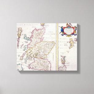 Toile Carte de l'Ecosse, c.1700