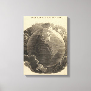 Toile Carte de l'hémisphère occidental par Goodrich