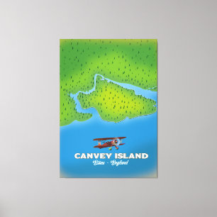 Toile Carte de l'île de Canvey, Essex Endland