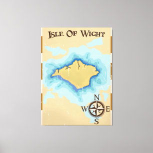 Toile Carte de l'île de Wight Treasure poster de voyage