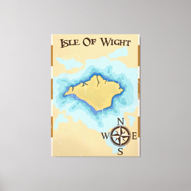 Toile Carte de l'île de Wight Treasure poster de voyage (Recto)