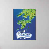 Carte de l'île d'Oronsay en Ecosse