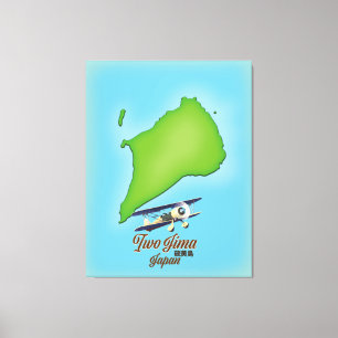 Toile Carte de l'île japonaise d'Iwo Jima