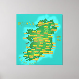 Toile Carte De L'Irlande