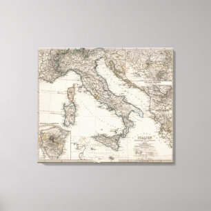 Toile Carte de l'Italie par Stieler