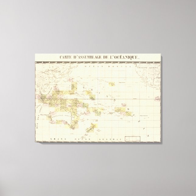 Toile Carte de l'Océanie (Recto)