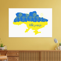 Carte de l'Ukraine avec tournesol et drapeau ukrai