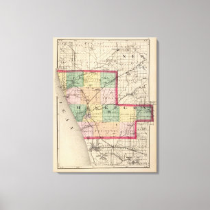 Toile Carte de Muskegon County, Michigan