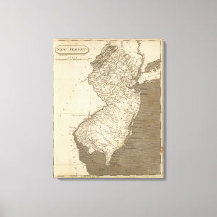 Toile Carte de New Jersey par Arrowsmith
