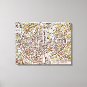 TOILE CARTE DE PARIS, 1581