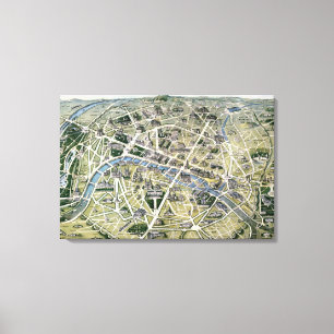 Toile Carte de Paris pendant les Grands Travaux