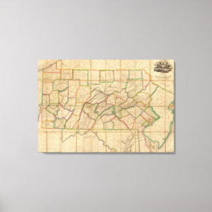 Toile Carte de Pennsylvanie