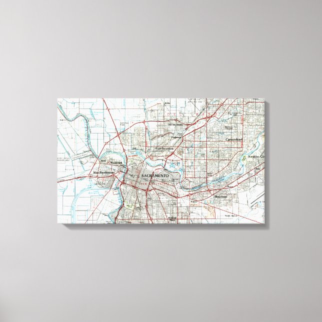 Toile Carte de Sacramento California (1994) (Recto)