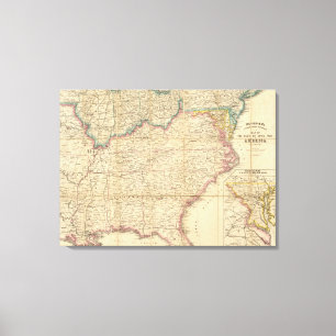 Toile Carte de Seat de guerre civile en Amérique