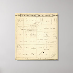 Toile Carte de section du comté de T24S R23E Tulare