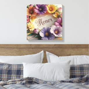 Toile Carte de vœux 3D luxueuse avec motif floral