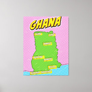 Toile Carte de voyage du Ghana