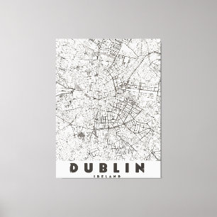 Toile Carte de voyage vintage de Dublin Irlande