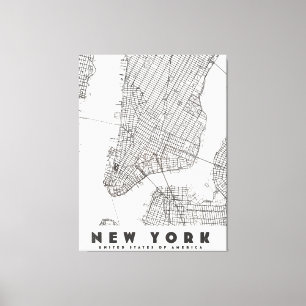 Toile Carte de voyage vintage de la ville de New York