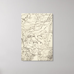 Toile Carte de Zululand avec Frontières adjacentes 2