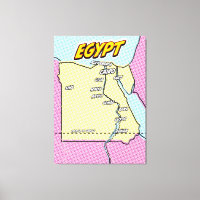 Carte d'Égypte illustrée Pop Art