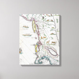 Toile Carte dépeignant la Côte Est
