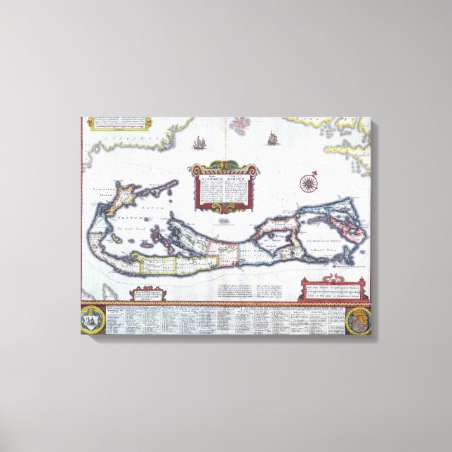 Toile Carte des Bermudes (Recto)