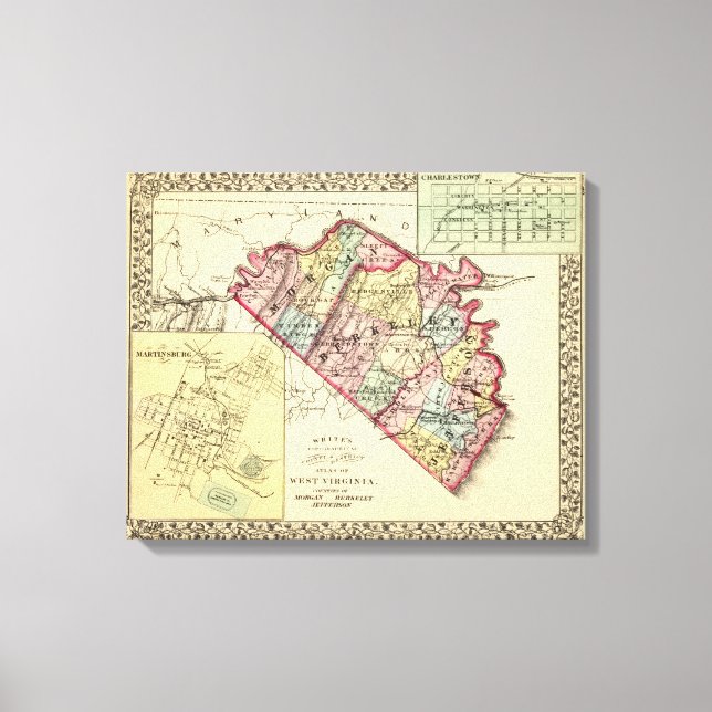 Toile Carte des comtés de Morgan, Berkeley et Jefferson (Recto)