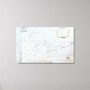 Toile Carte des Great Lakes