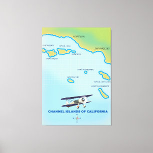 Toile Carte des îles Anglo-Normandes de Californie