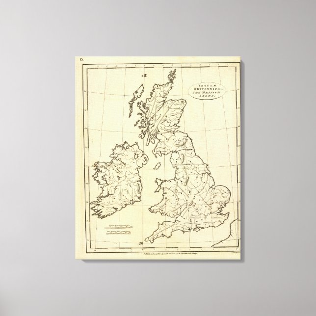 Toile Carte des îles britanniques (Recto)