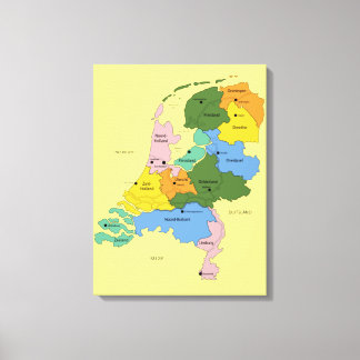 Toile Carte des Pays-Bas