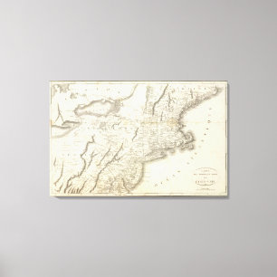 Toile Carte des provinces des États-Unis