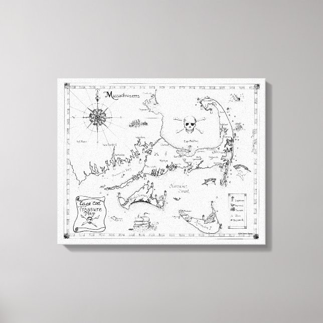 Toile Carte des trésors de Cape Cod (Recto)