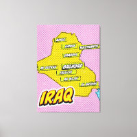 Carte d'Irak illustrée par l'art pop