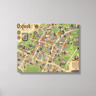 Toile Carte d'Oxford, Angleterre (chemins de fer