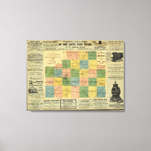 Toile Carte du compté de McLean, l'Illinois 1886