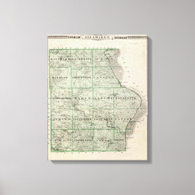 Toile Carte du comté d'Allamakee (Recto)