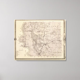 Toile Carte du comté de Fremont, État de l'Iowa