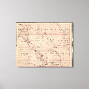 Toile Carte du comté de Mitchell, état de l'Iowa