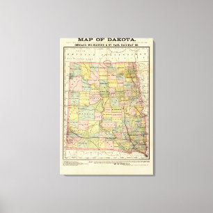 Toile Carte du Dakota