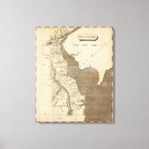 Toile Carte du Delaware par Arrowsmith