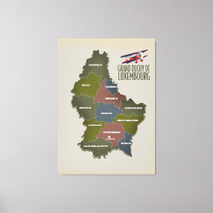 Toile Carte du Grand-Duché de Luxembourg